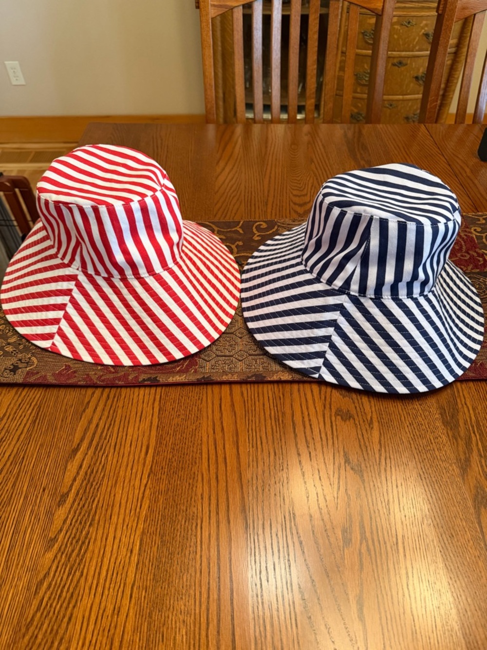 Sonoma women’s Striped Sun Hats - Red & Navy $ 20 each